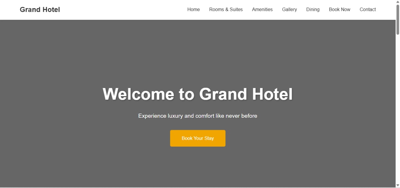 Grand Hotel Booking Screenshot